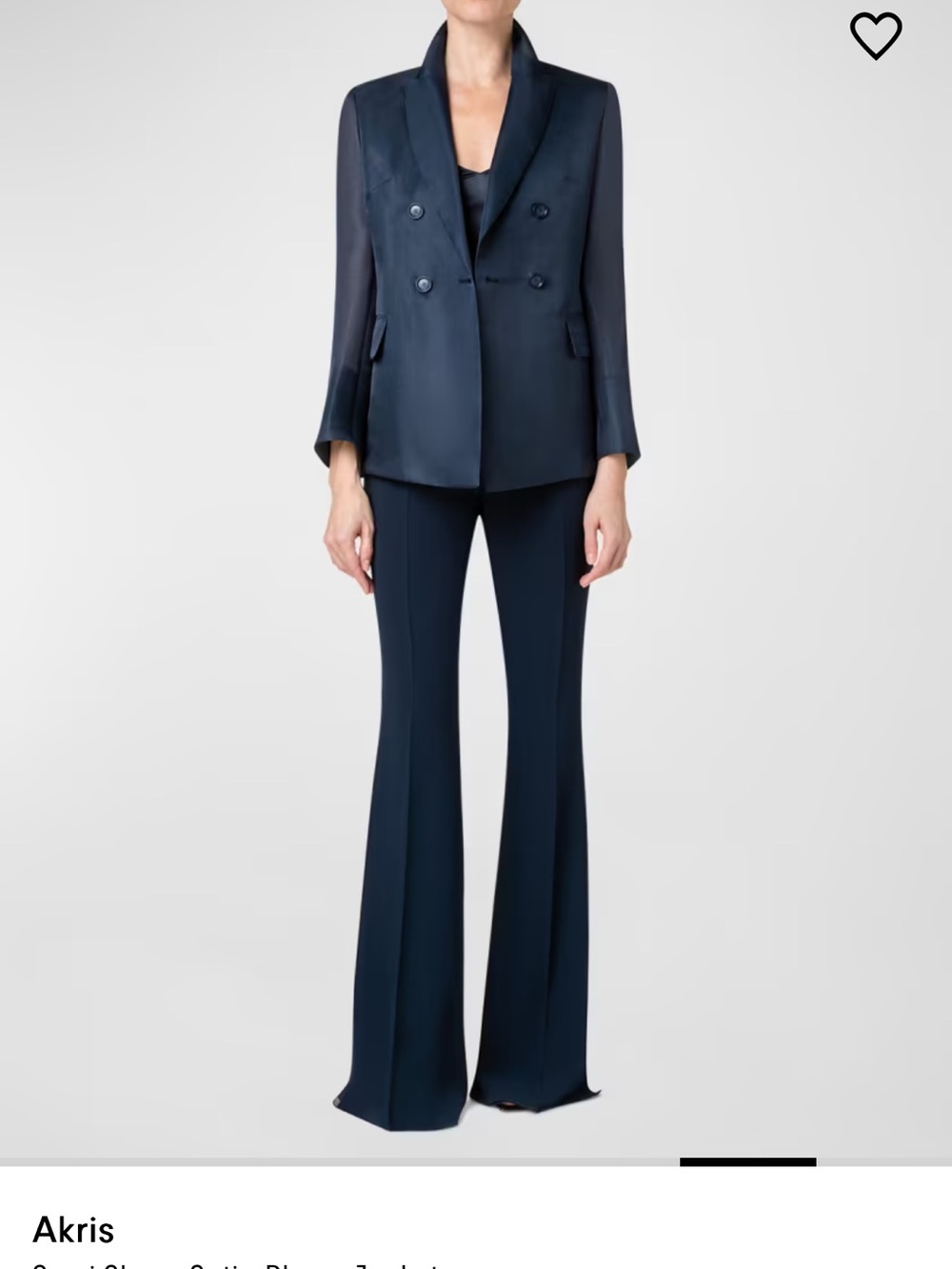 Akris Navy Wide-Leg Jumpsuit Pants